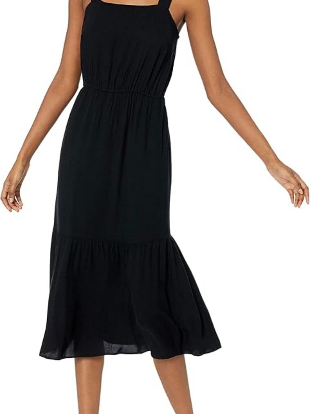 Amazon Essentials Women's Fluid Twill Tiered Fit and Flare Dress